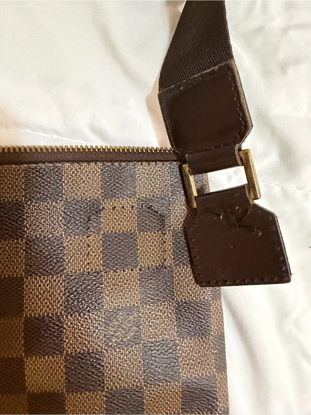 Brown Checkered Louis Vuitton Crossbody Bag